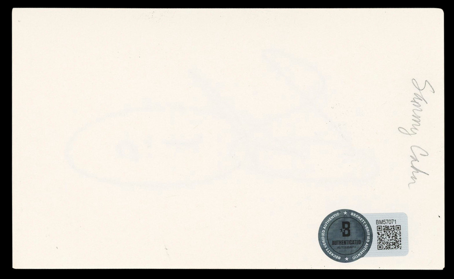 Sammy Cahn Musician Authentic Signed 3x5 Index Card Autographed BAS #BM57071