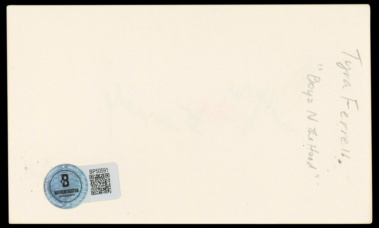 Tyra Ferrell Boyz N The Hood Authentic Signed 3x5 Index Card BAS #BP50591