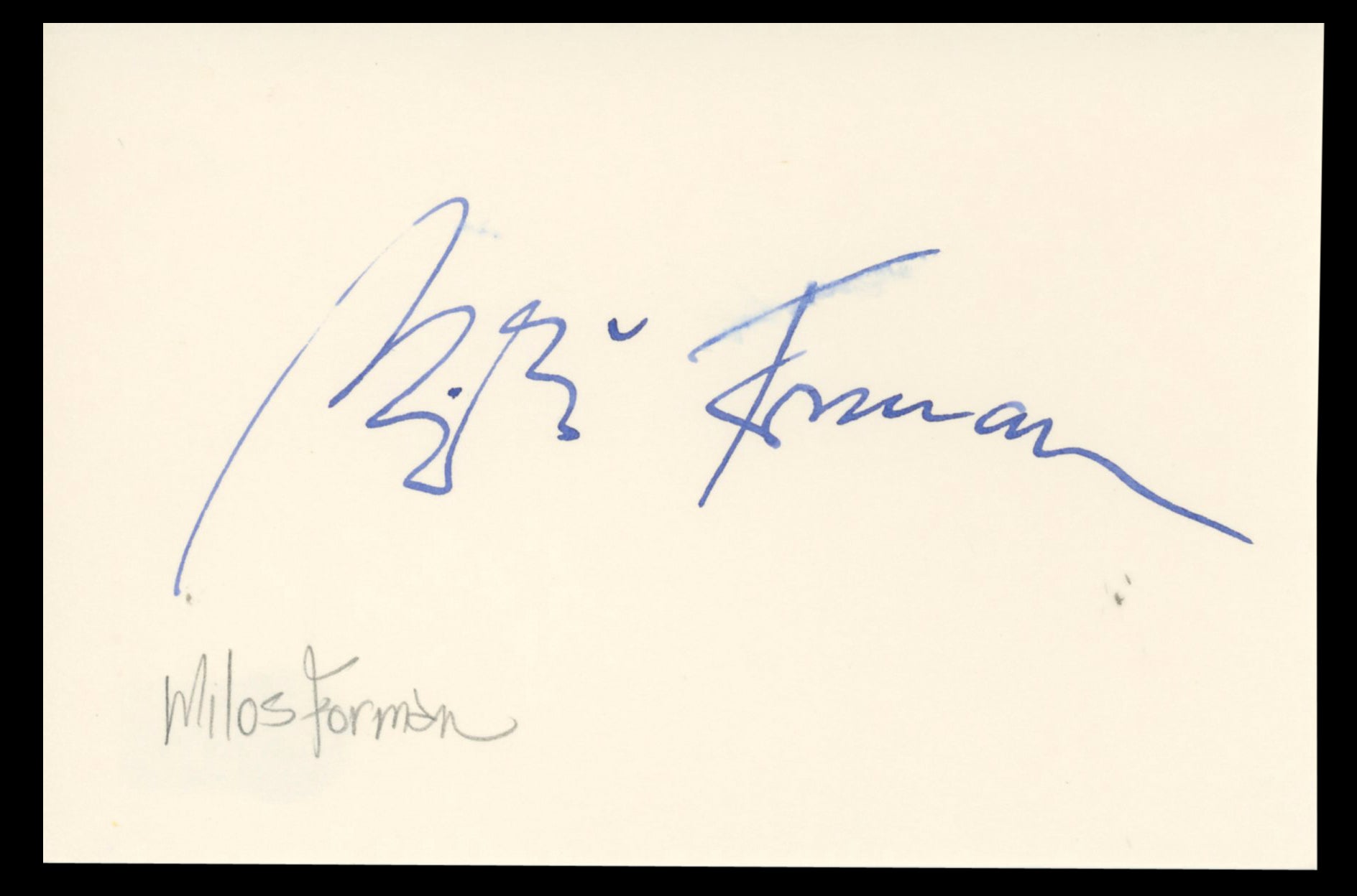 Milos Forman Man On The Moon Authentic Signed 4x6 Index Card BAS #BT02457