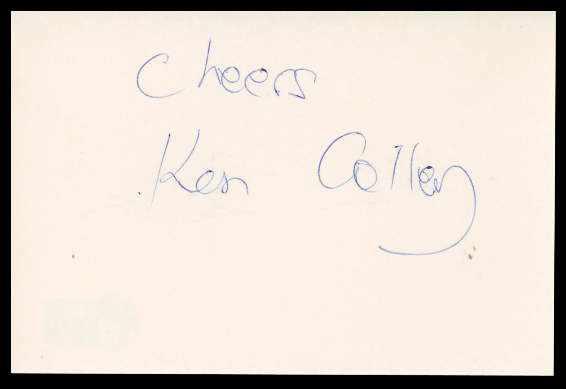 Ken Colley Star Wars Cheers Authentic Signed 4x6 Index Card BAS #BT02452