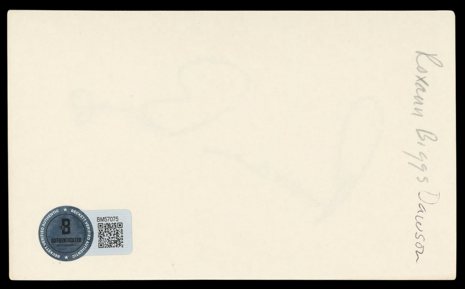 Roxann Biggs Star Trek Voyager Signed 3x5 Index Card Autographed BAS #BM57075