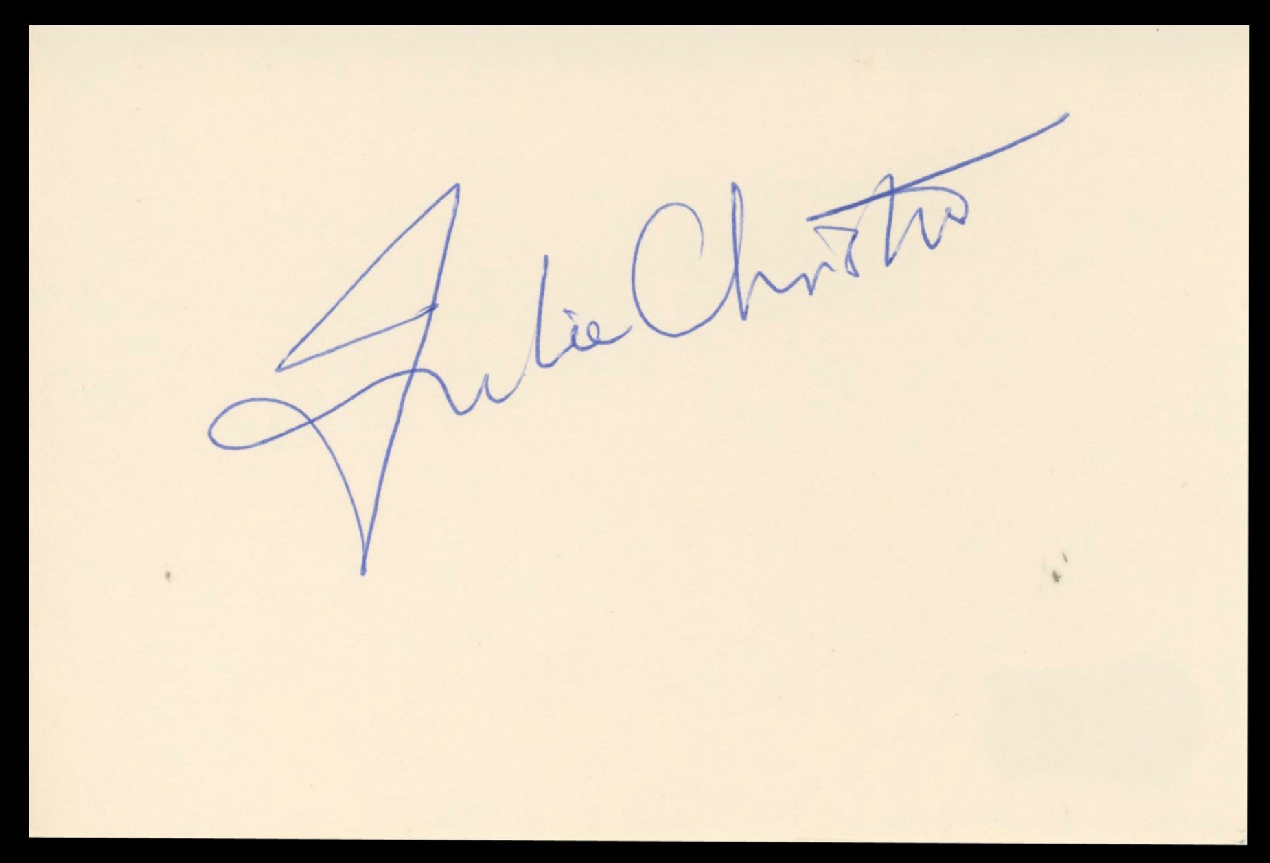Julie Christie Doctor Zhivago Authentic Signed 4x6 Index Card BAS #BT02447