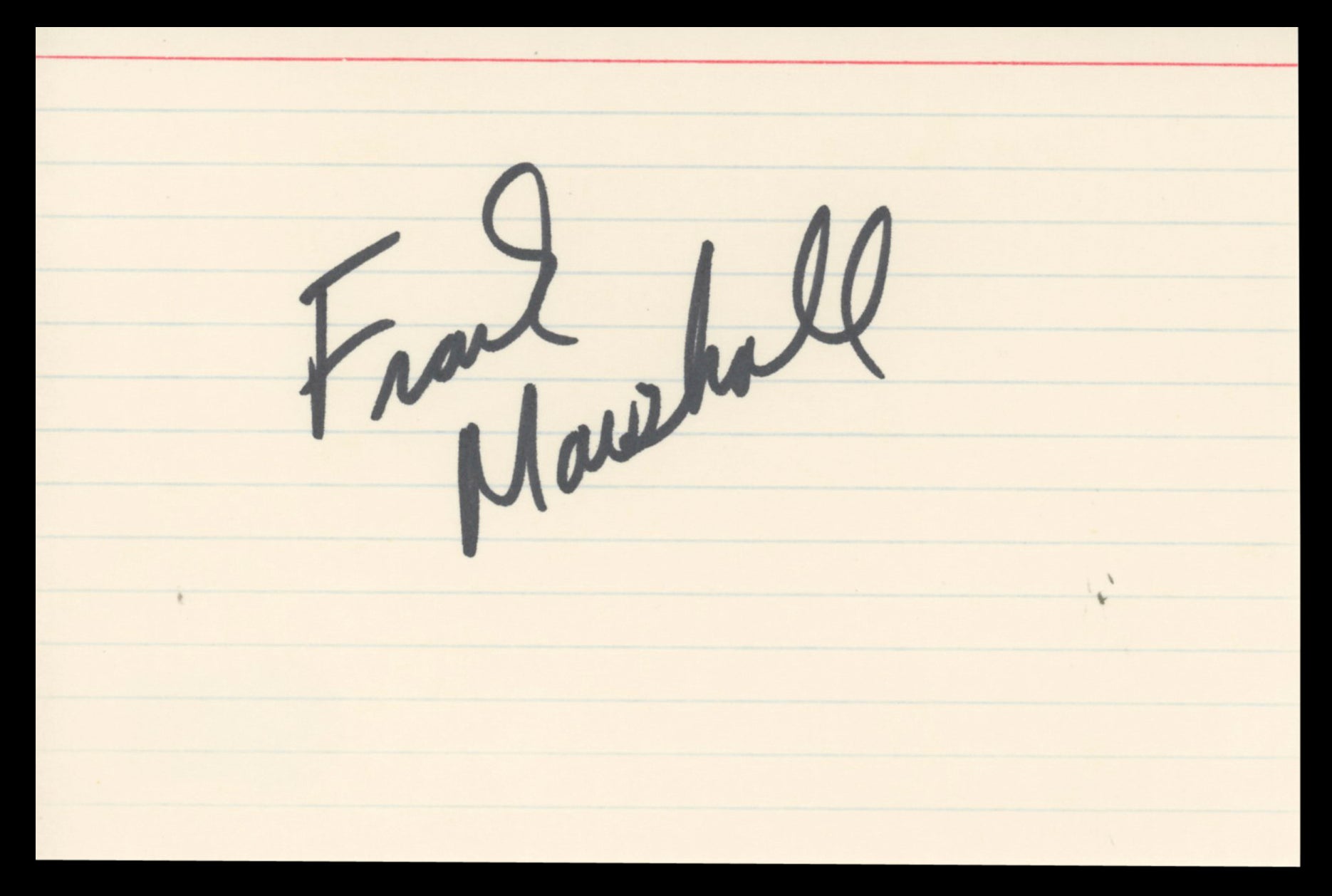 Frank Marshall Eight Below Authentic Signed 4x6 Index Card BAS #BT02450