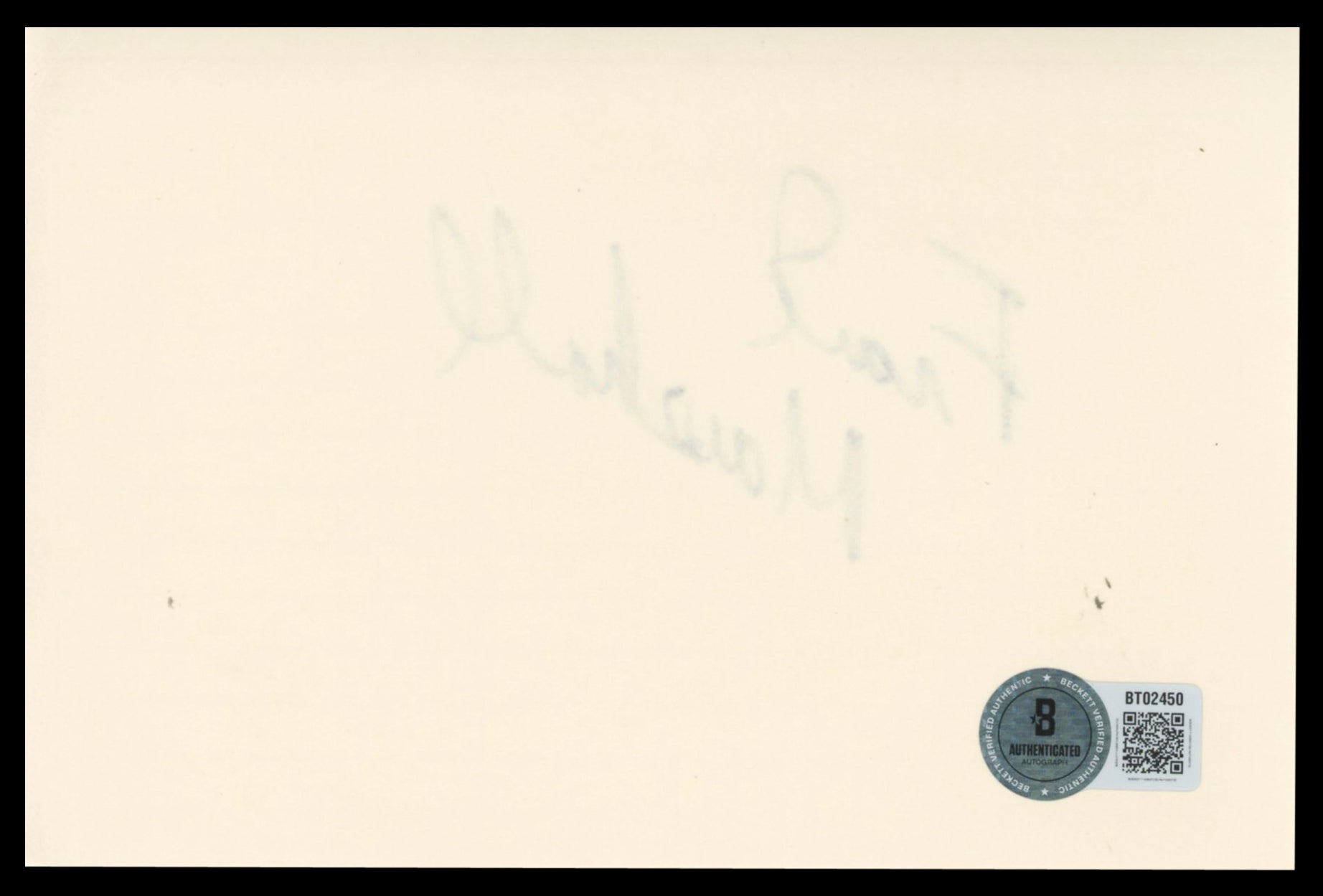Frank Marshall Eight Below Authentic Signed 4x6 Index Card BAS #BT02450