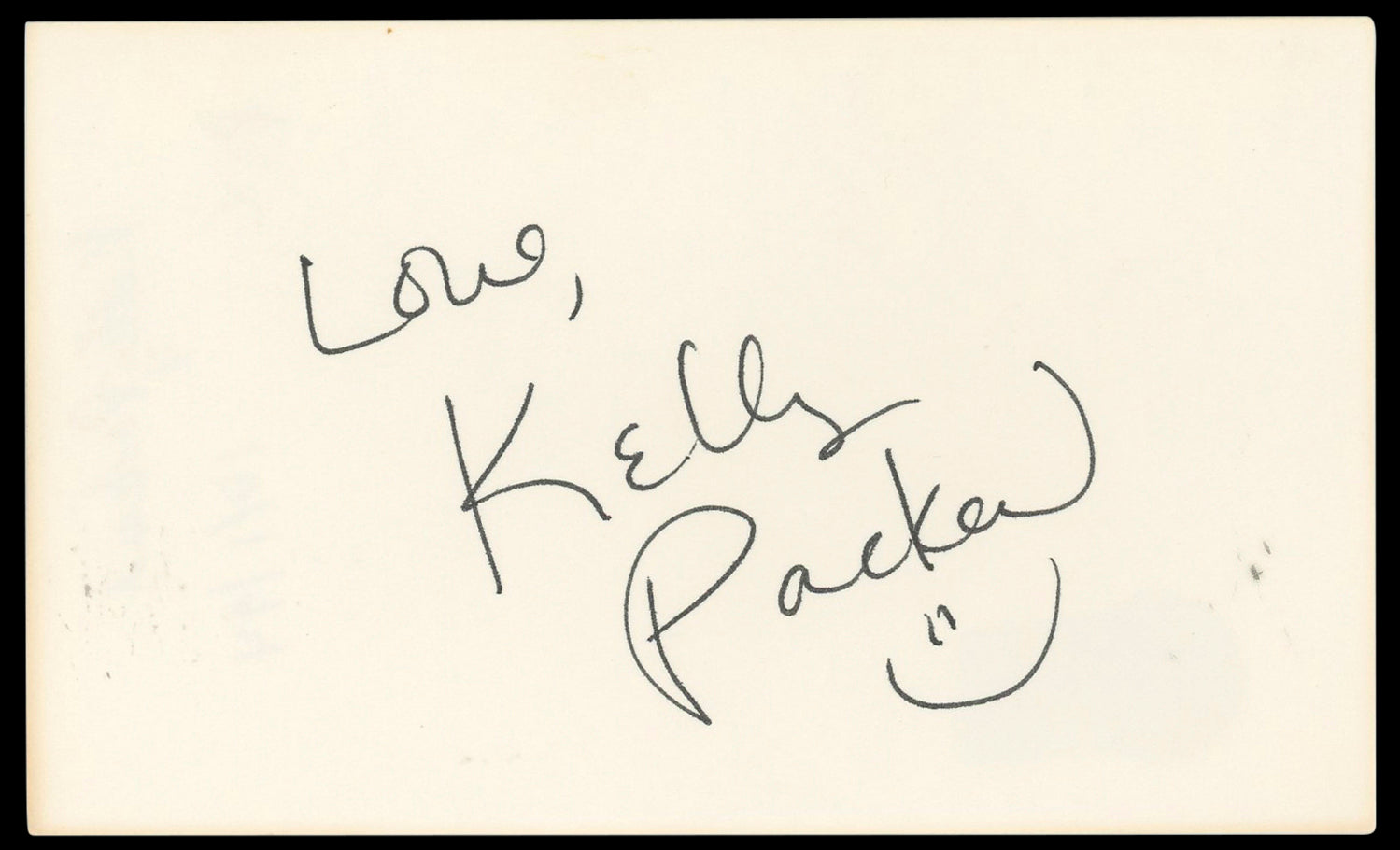 Kelly Packard Baywatch Love Authentic Signed 3x5 Index Card BAS #BP50597