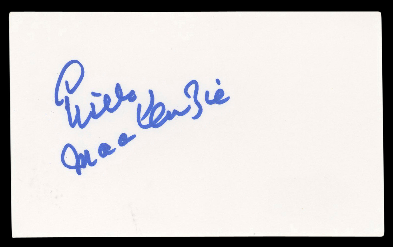 Gisele MacKenzie Your Hit Parade Authentic Signed 3x5 Index Card BAS #BL96370