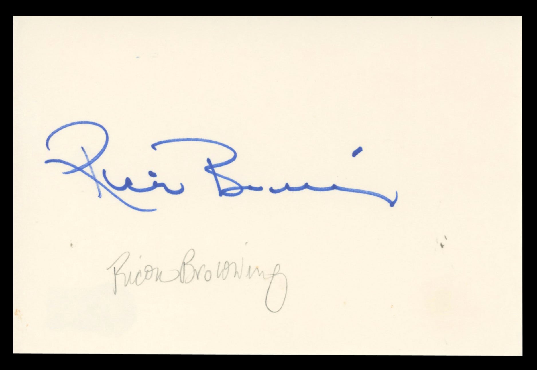 Ricou Browning Creature from the Black Lagoon Signed 4x6 Index Card BAS #BT02445