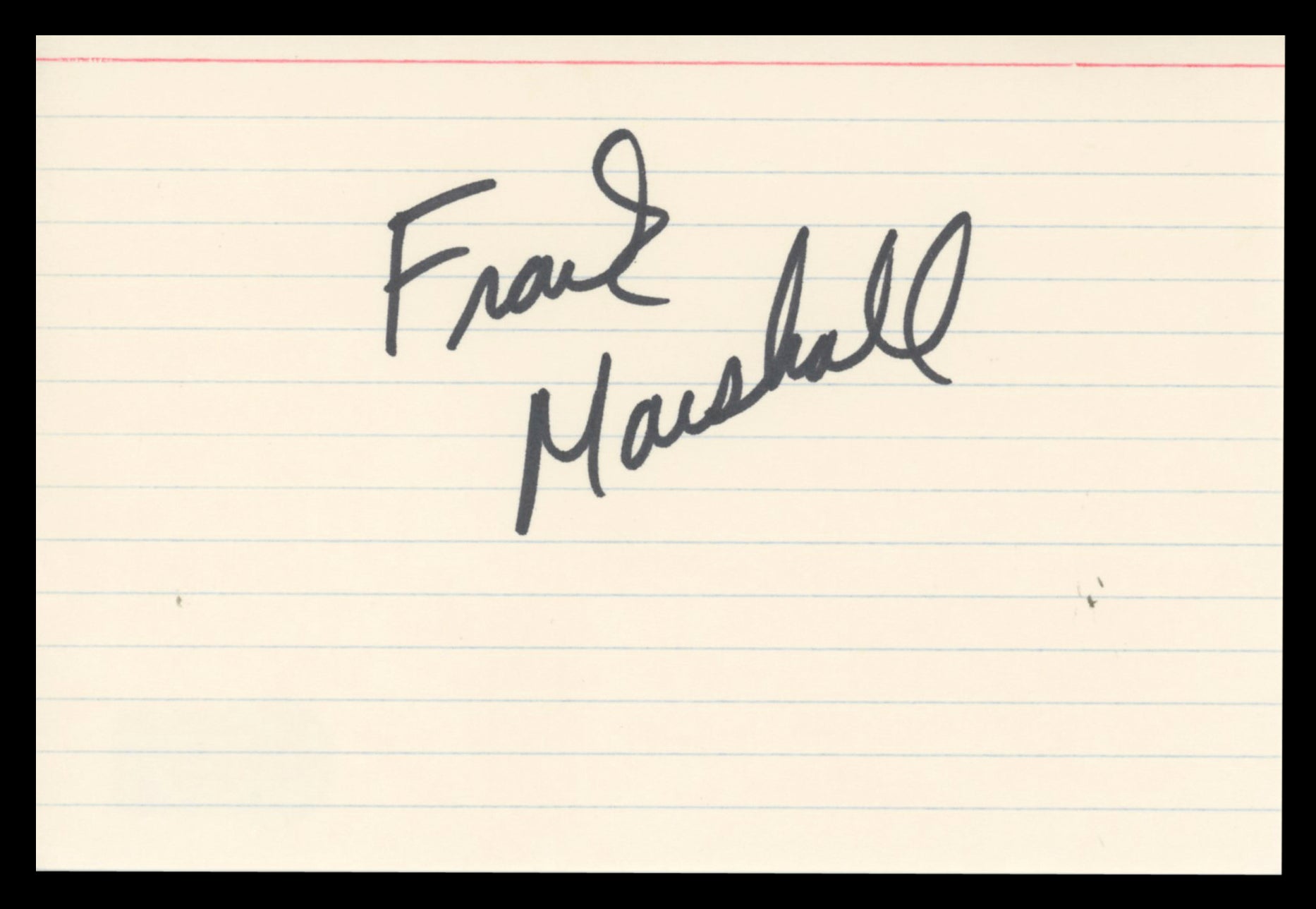 Frank Marshall Eight Below Authentic Signed 4x6 Index Card BAS #BT02443