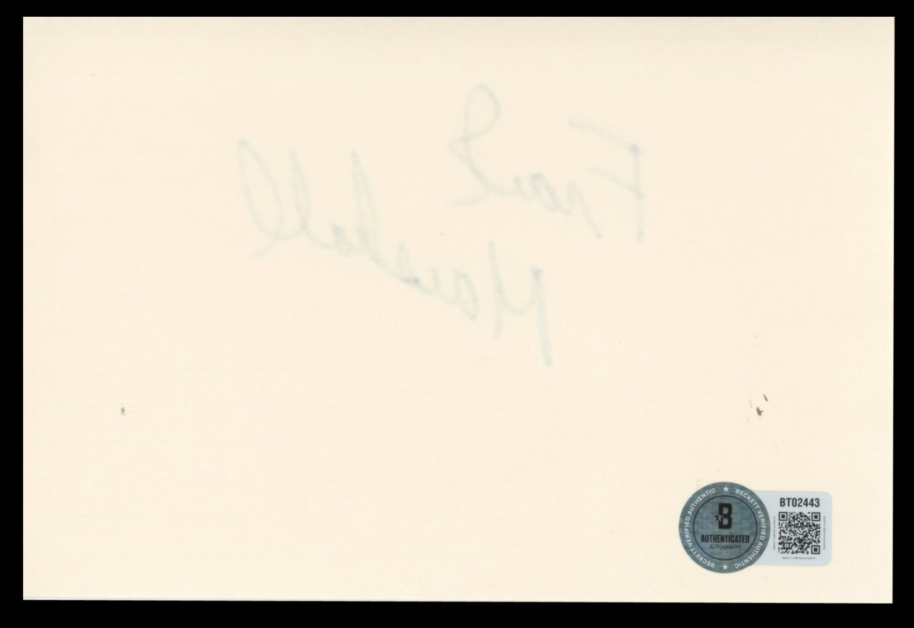 Frank Marshall Eight Below Authentic Signed 4x6 Index Card BAS #BT02443