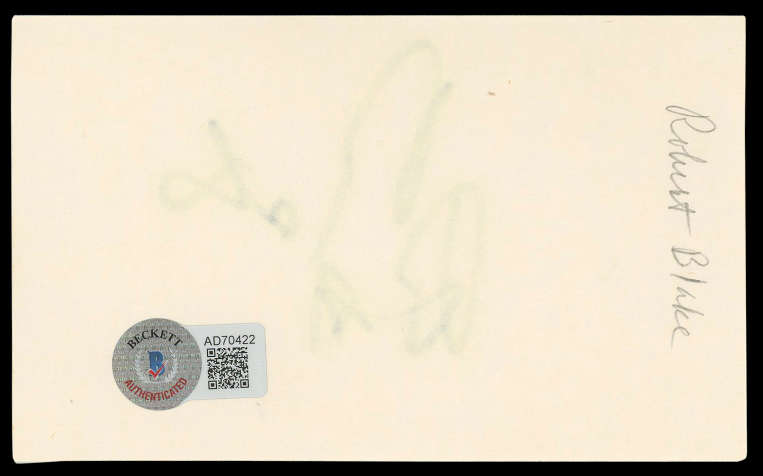 Robert Blake In Cold Blood Signed 3x5 Index Card Autographed BAS #AD70422