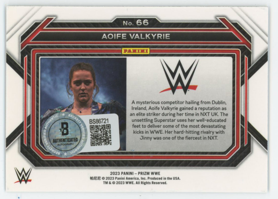 Aoife Valkyrie WWE Authentic Signed 2023 Panini Prizm #66 Card BAS #BS86721