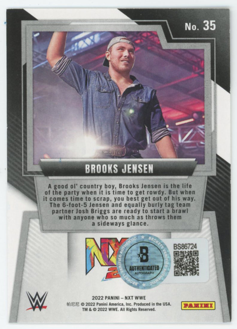 WWE Brooks Jensen Authentic Signed 2022 Panini NXT #35 Rookie Card BAS #BS86724