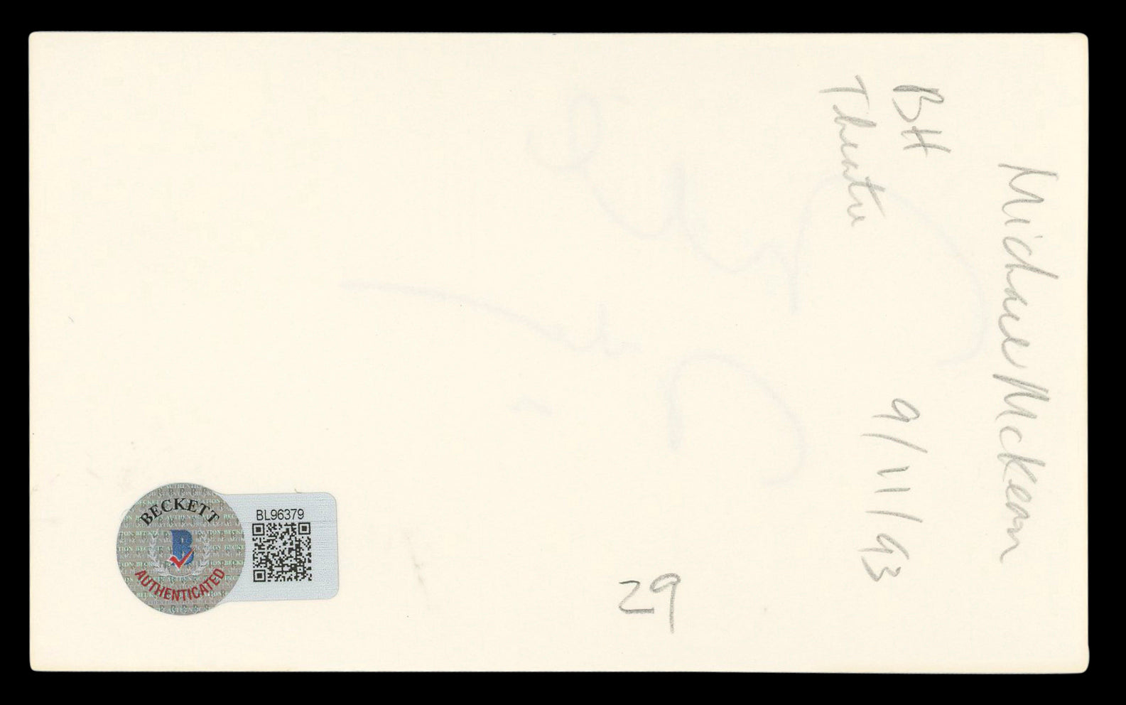 Michael McKean Better Call Saul Authentic Signed 3x5 Index Card BAS #BL96379