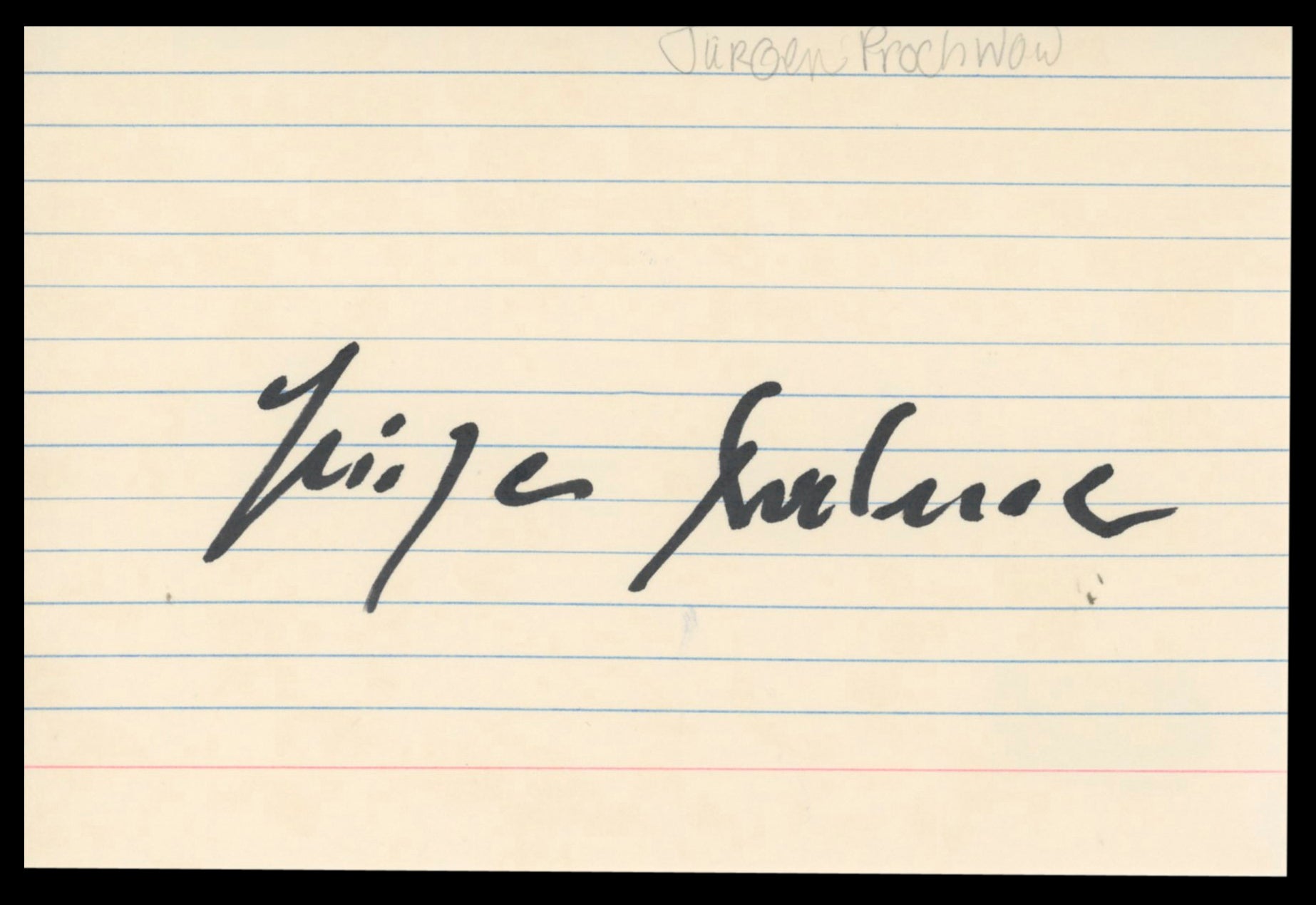 Jurgen Prochnow The Da Vinci Code Authentic Signed 4x6 Index Card BAS #BT02514