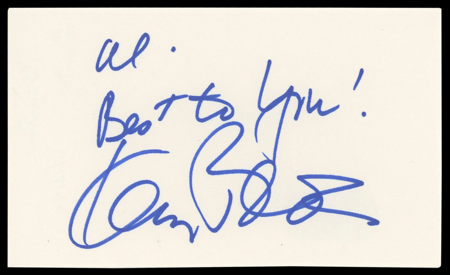 Karen Black The Great Gatsby "Best to you!" Signed 3x5 Index Card BAS #AD70413