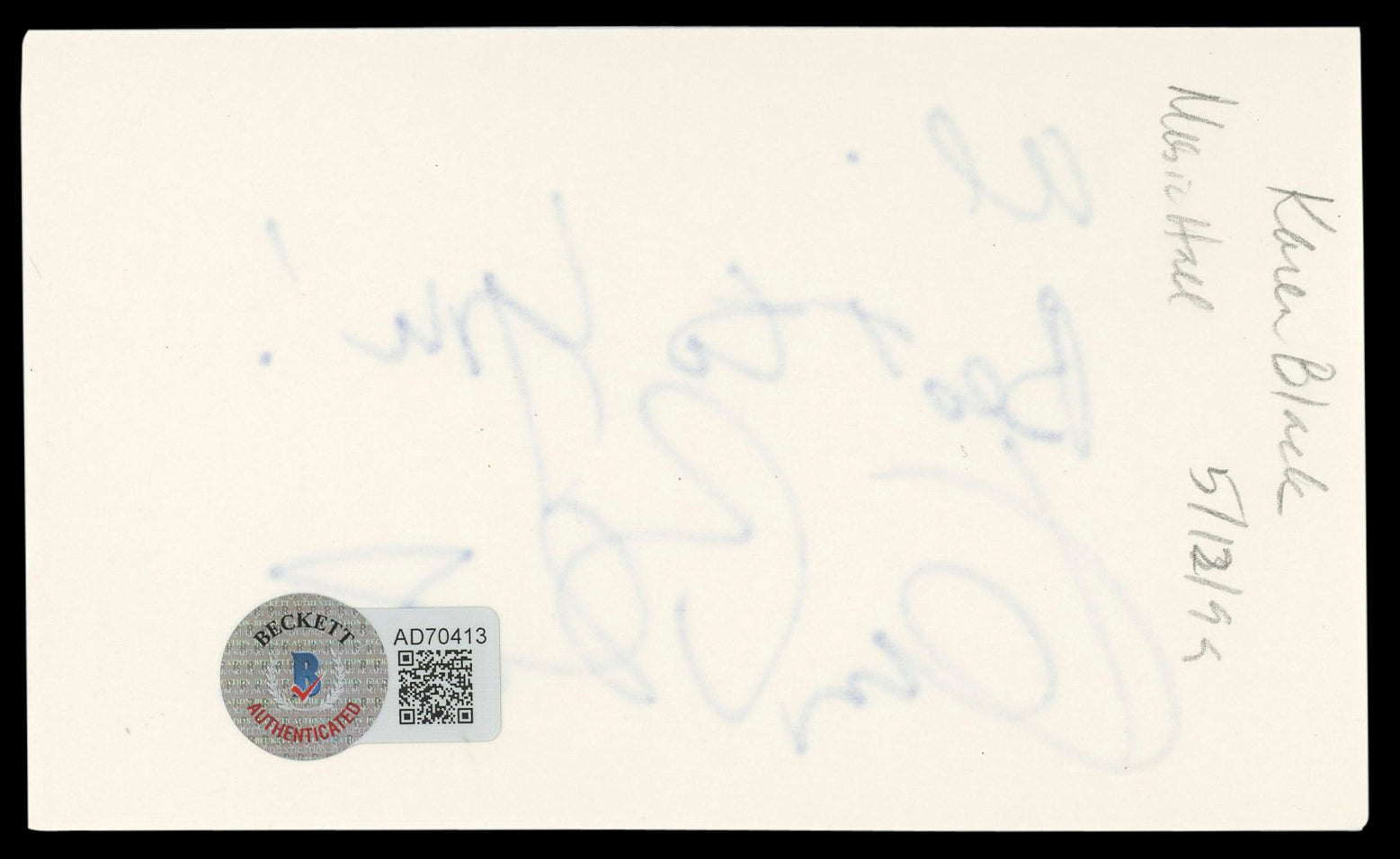 Karen Black The Great Gatsby "Best to you!" Signed 3x5 Index Card BAS #AD70413