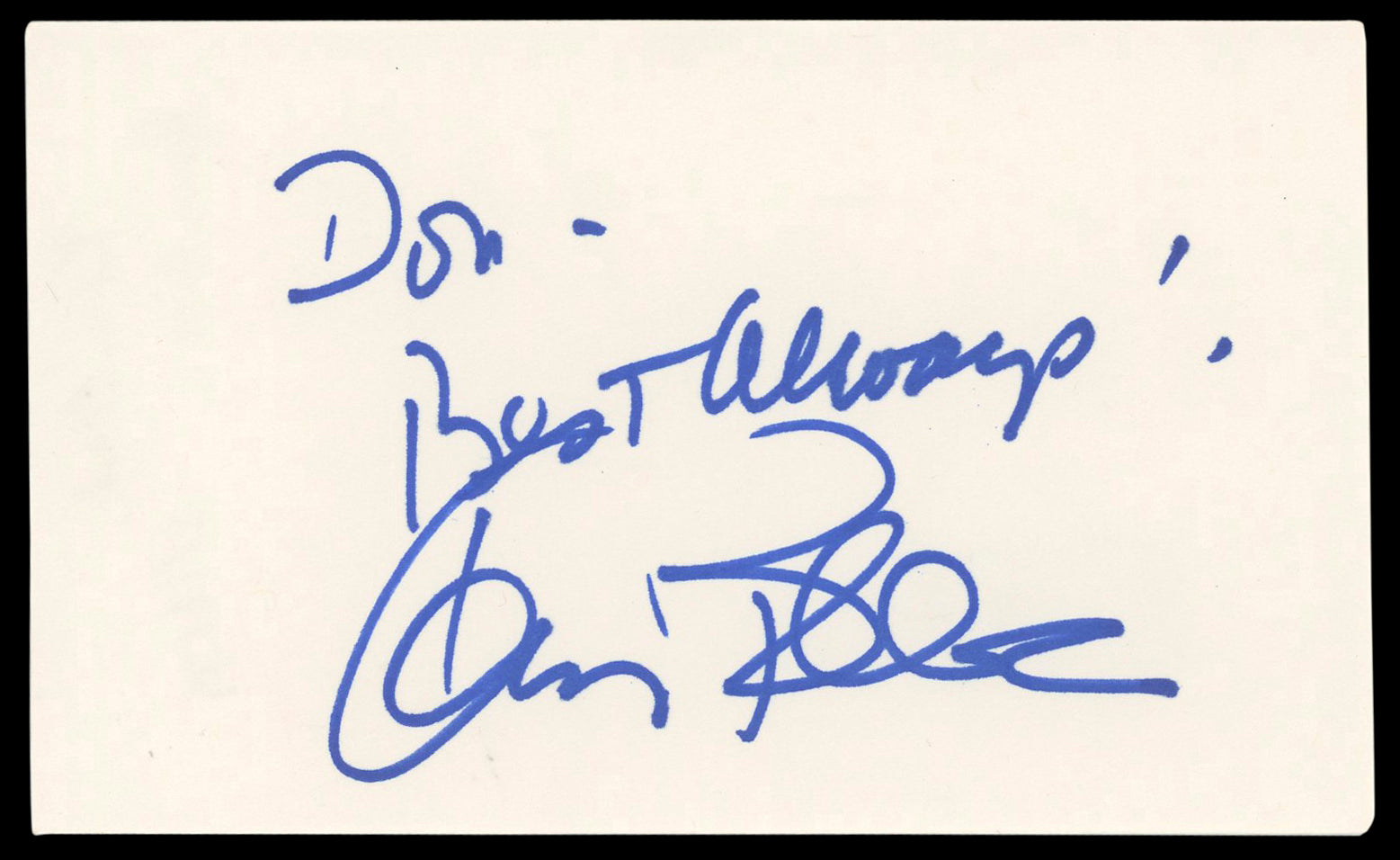 Karen Black The Great Gatsby "Best Wishes" Signed 3x5 Index Card BAS #AD70412