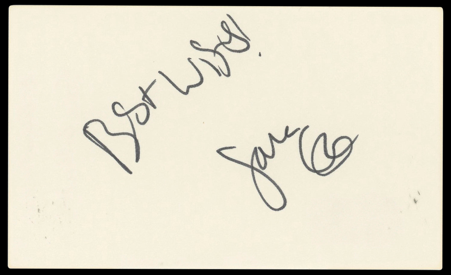 Sara Gilbert Roseanne "Best Wishes" Authentic Signed 3x5 Index Card BAS #BP50614