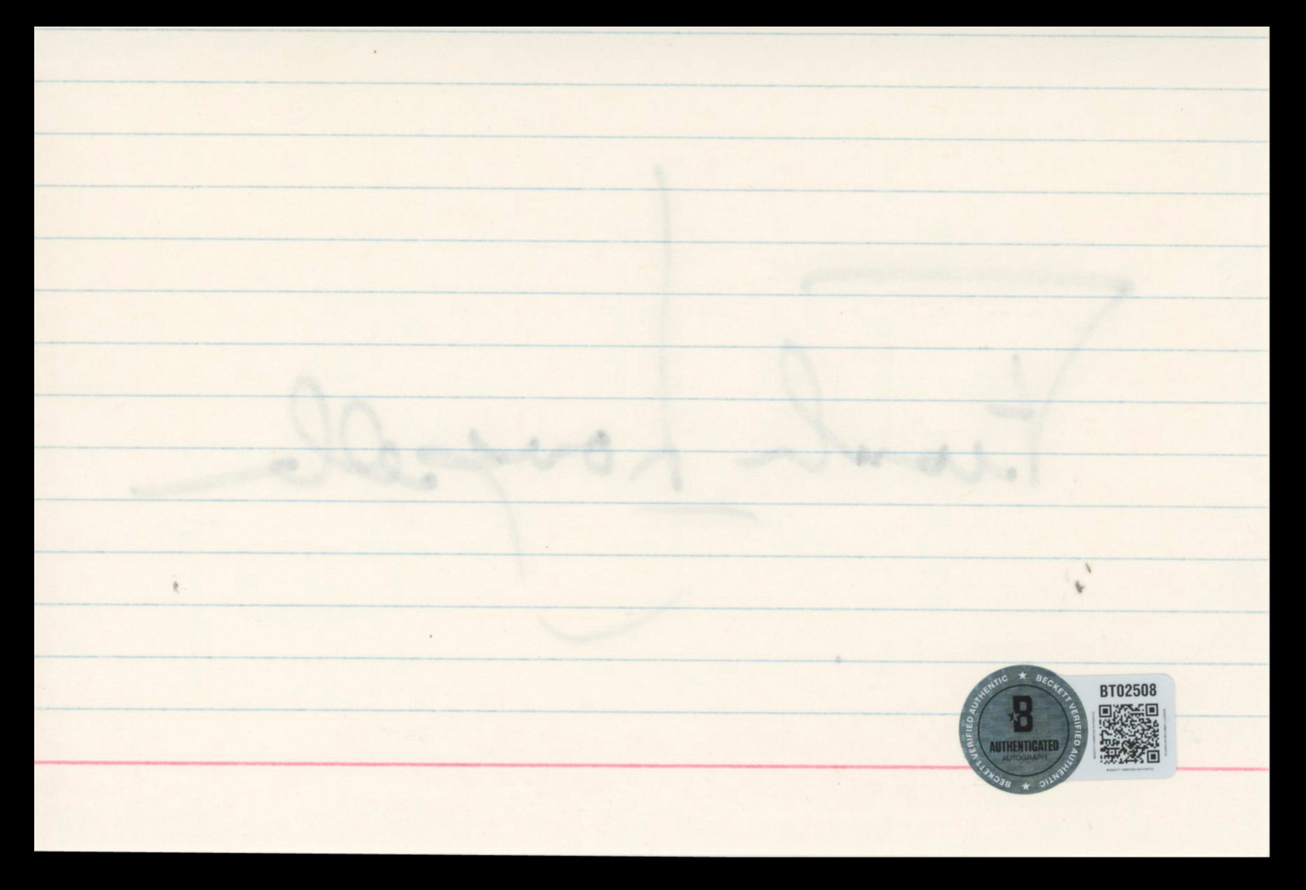 Frank Langella All Good Things Authentic Signed 4x6 Index Card BAS #BT02508