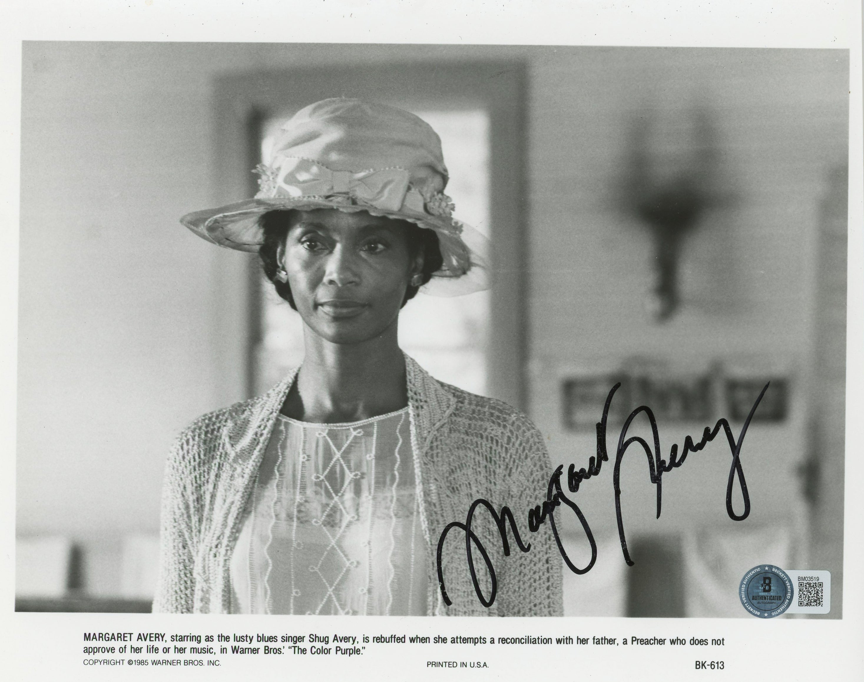 Margaret Avery The Color Purple Authentic Signed 8x10 Photo BAS #BM03519