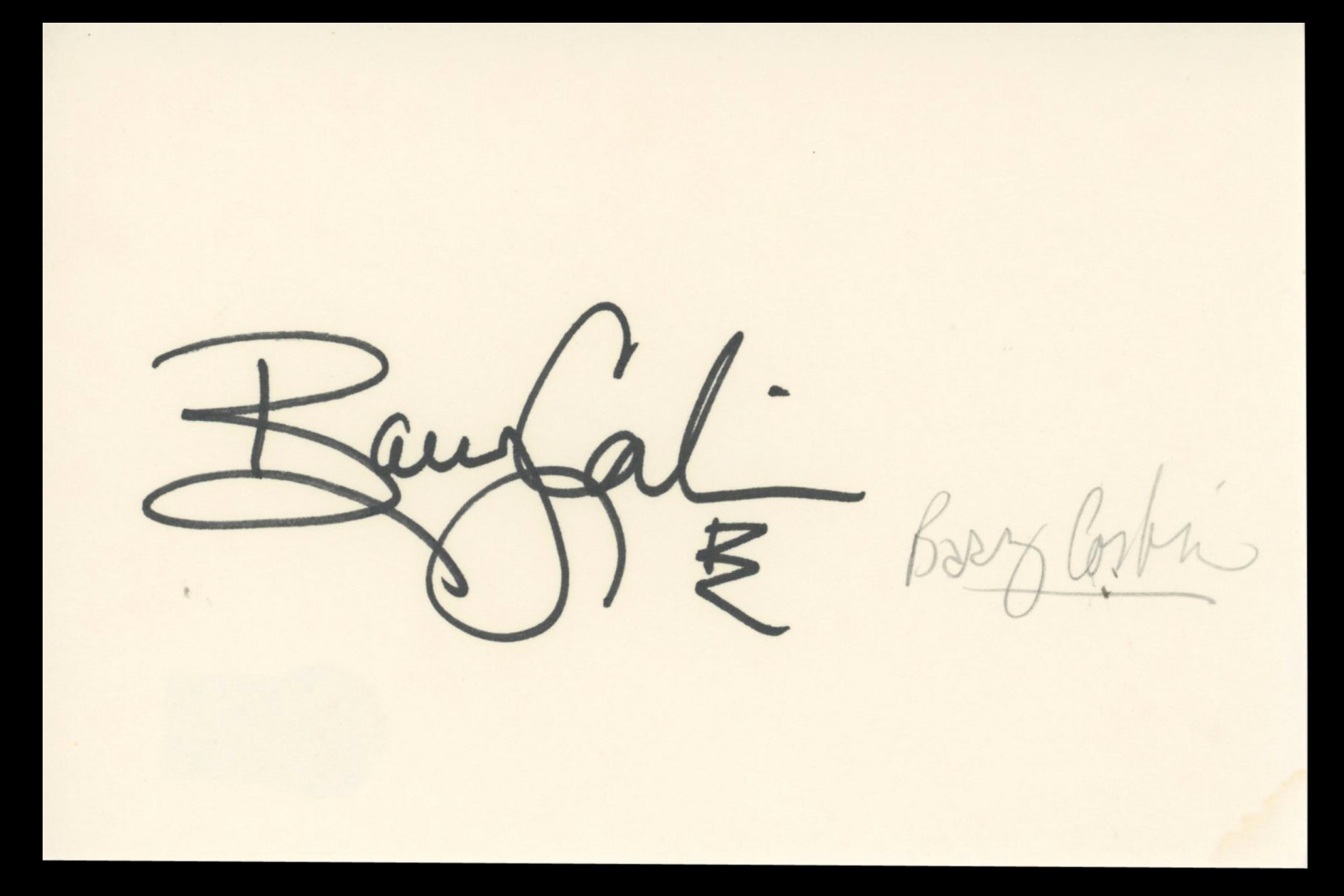 Barry Corbin Northern Exposure Authentic Signed 4x6 Index Card BAS #BT02516