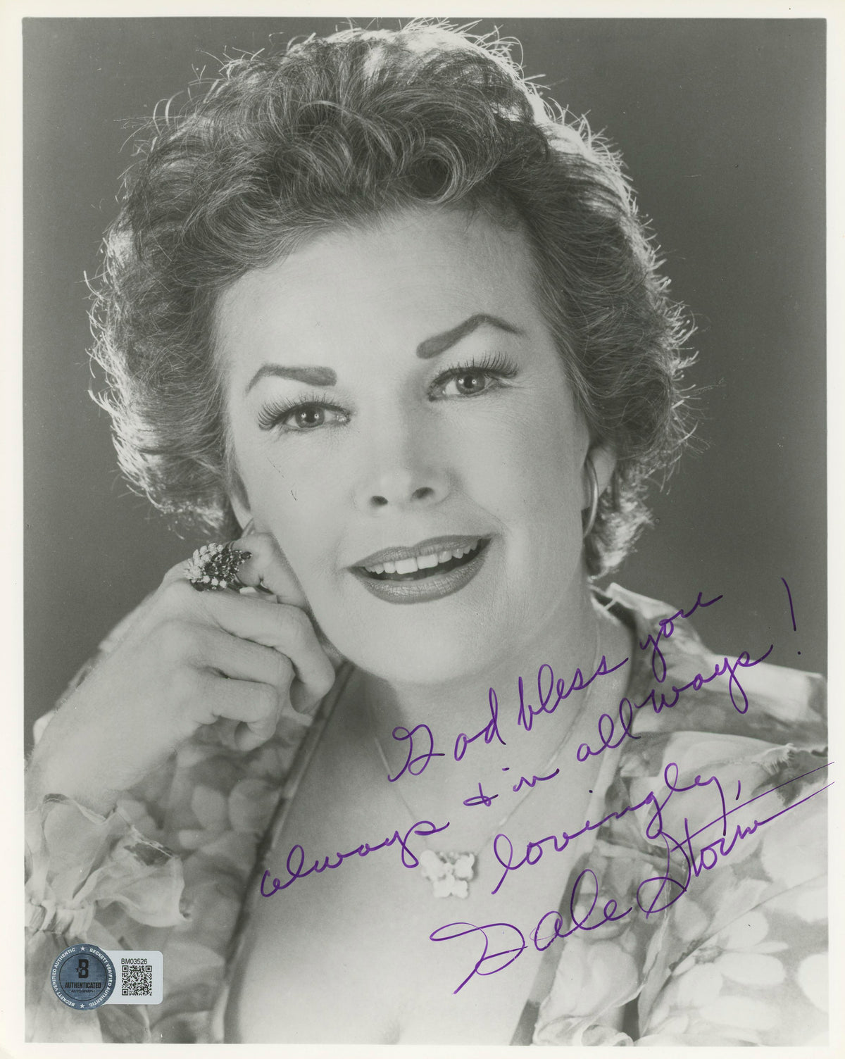 Gale Storm Nearly Eighteen "God Bless You" Signed 8x10 Photo BAS #BM03526