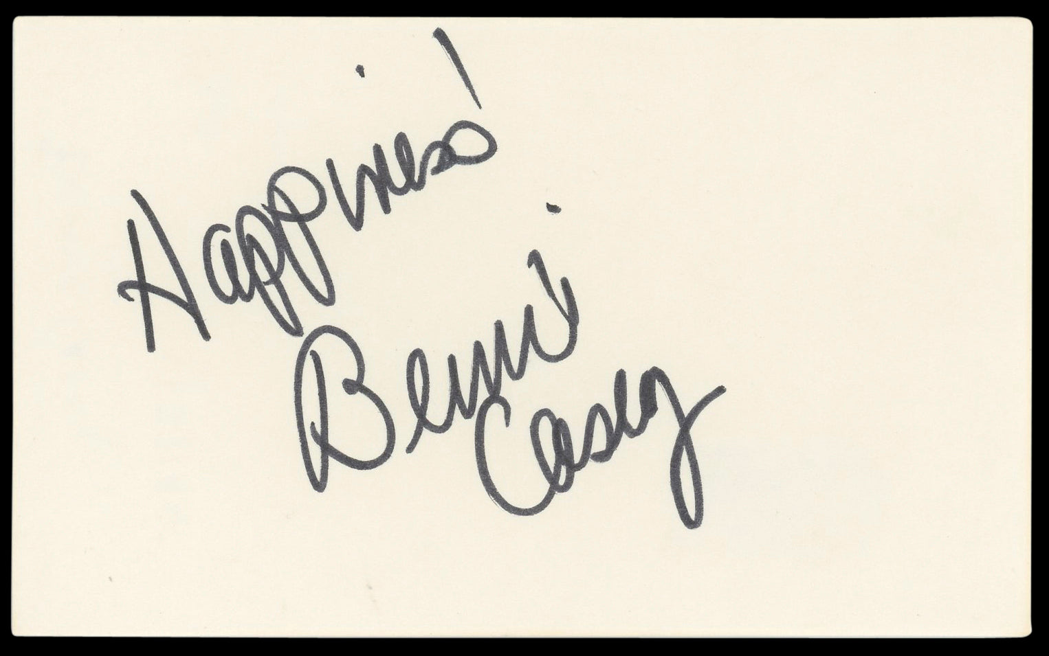 Bernie Casey Star Trek "Happiness!" Signed 3x5 Index Card BAS #AD70404