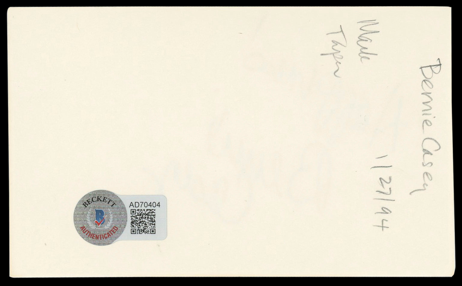 Bernie Casey Star Trek "Happiness!" Signed 3x5 Index Card BAS #AD70404