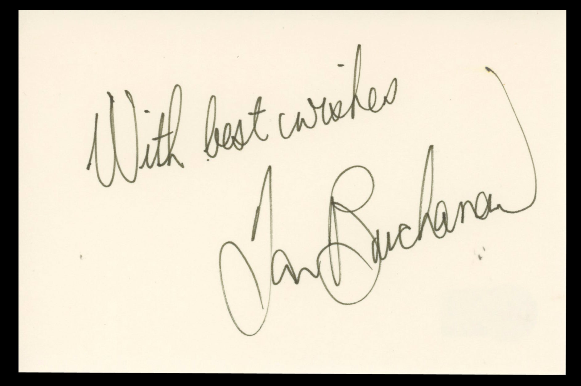 Ian Buchanan General Hospital "Best Wishes" Signed 4x6 Index Card BAS #BT02521