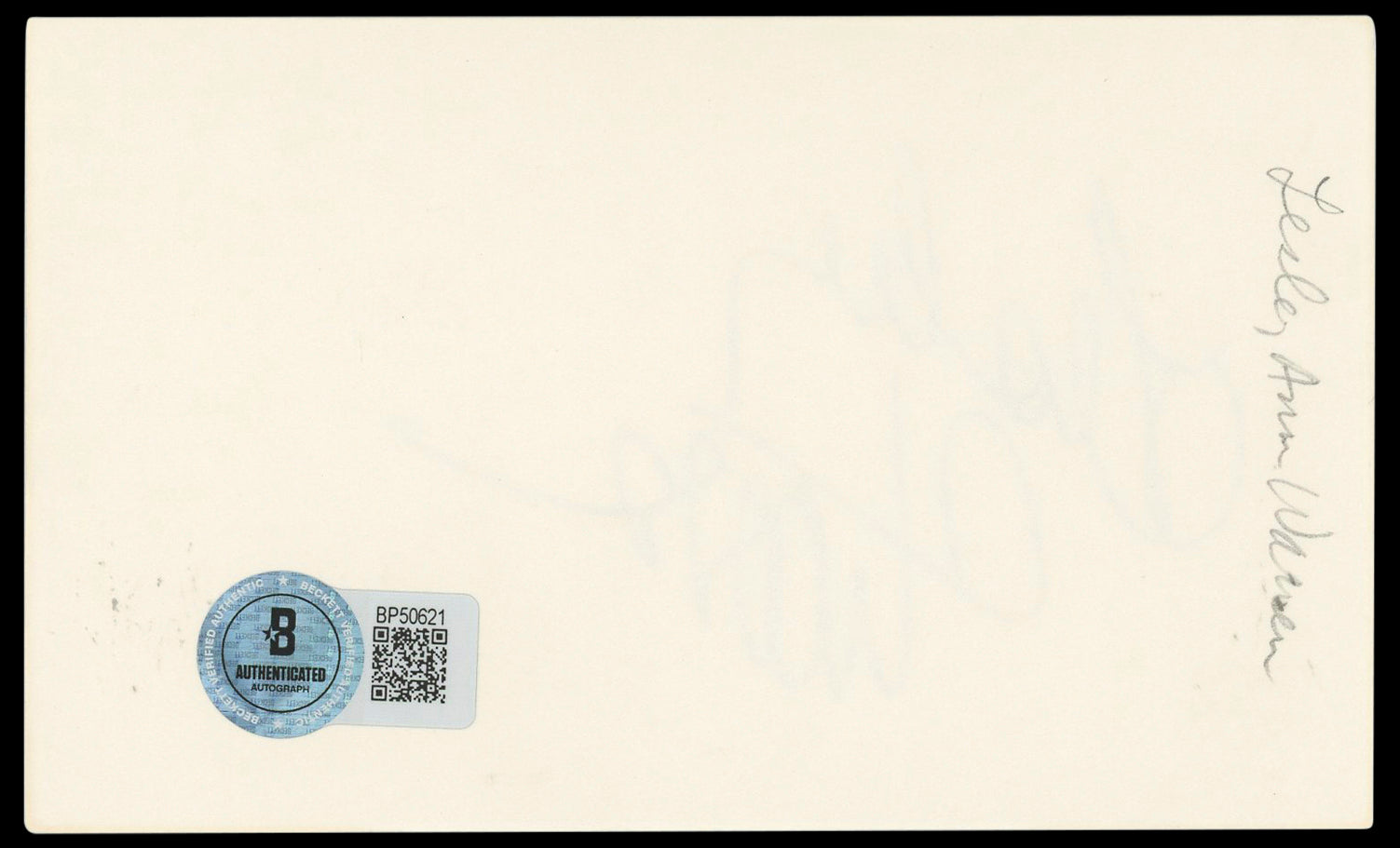 Lesley Ann Warren Cinderella Authentic Signed 3x5 Index Card BAS #BP50621