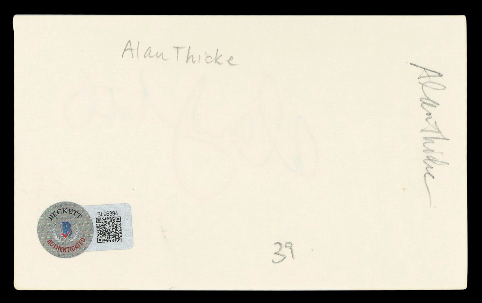 Alan Thicke Growing Pains Authentic Signed 3x5 Index Card BAS #BL96394