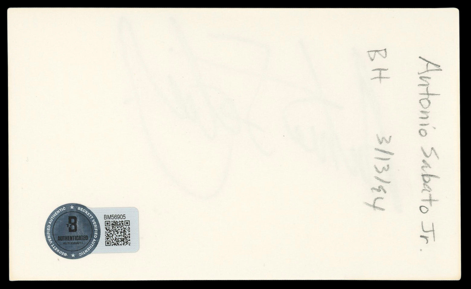 Antonio Sabato Jr. The Big Hit Authentic Signed 3x5 Index Card BAS #BM56905