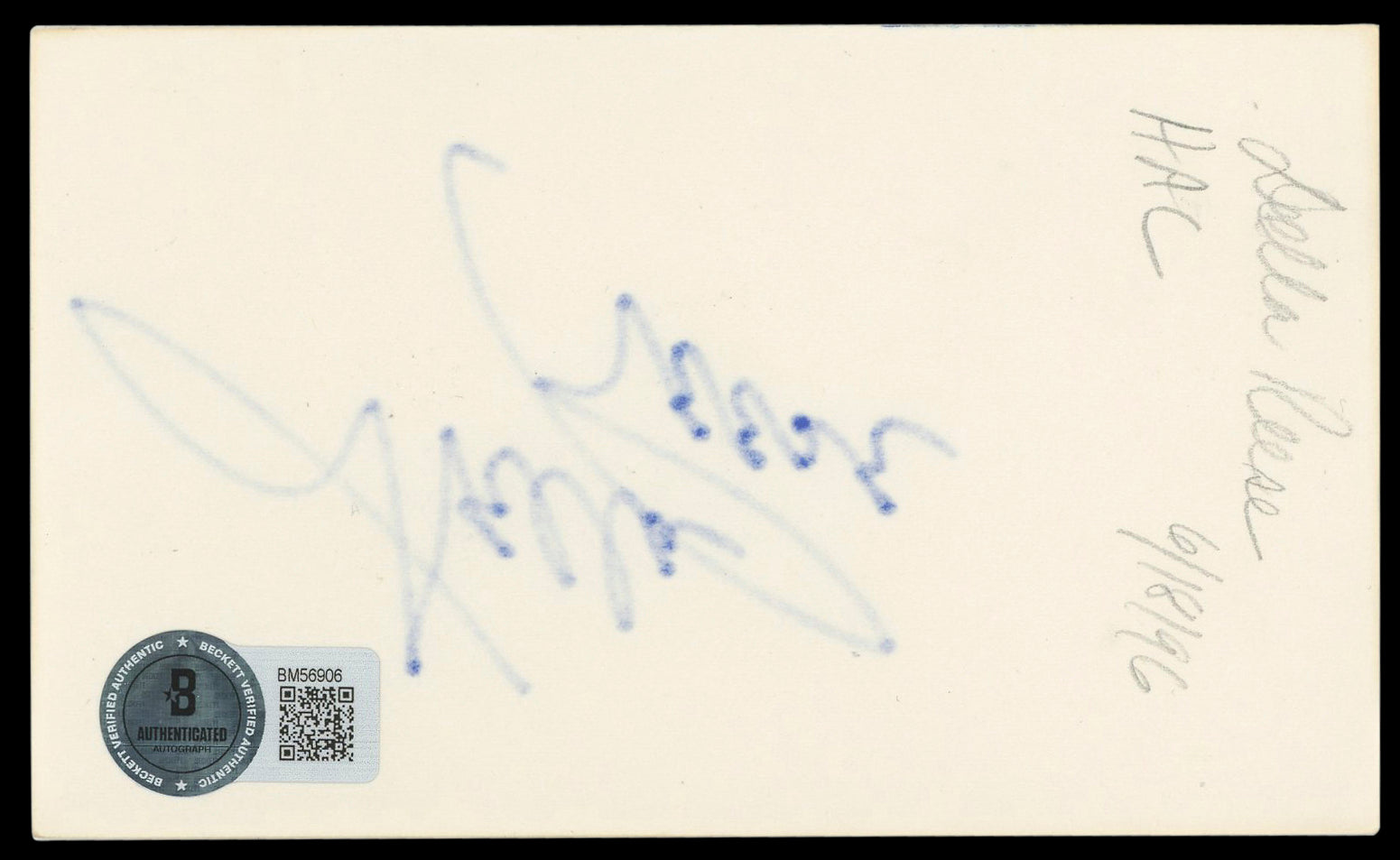 Della Reese Touched by An Angel Authentic Signed 3x5 Index Card BAS #BM56906