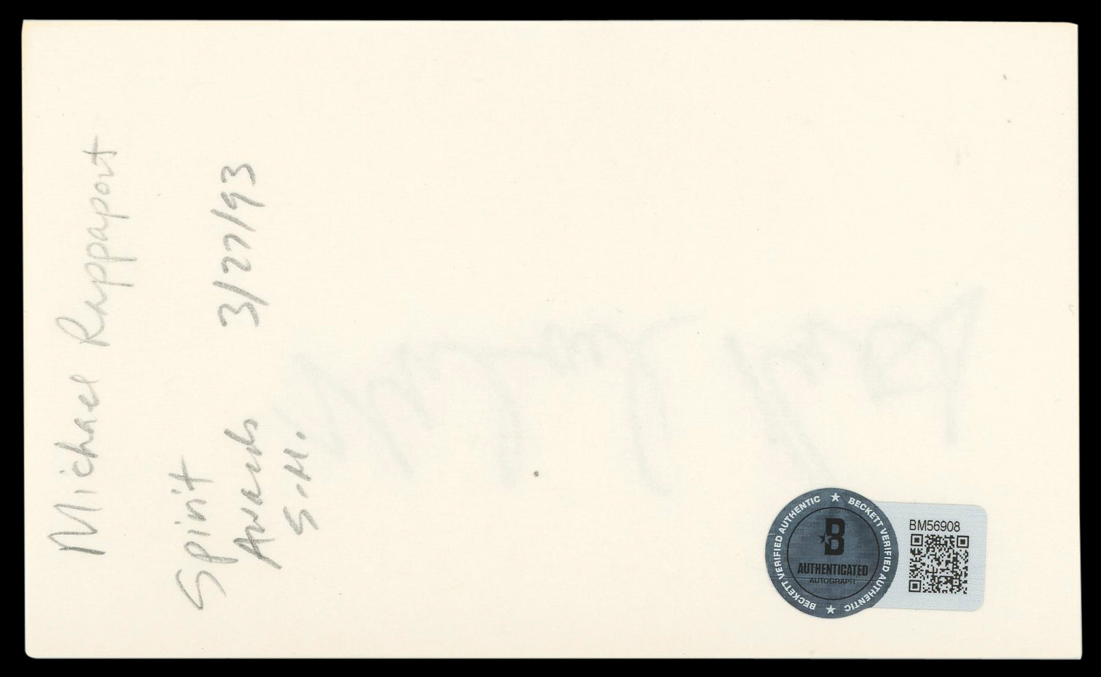 Michael Rapaport Higher Learning Authentic Signed 3x5 Index Card BAS #BM56908