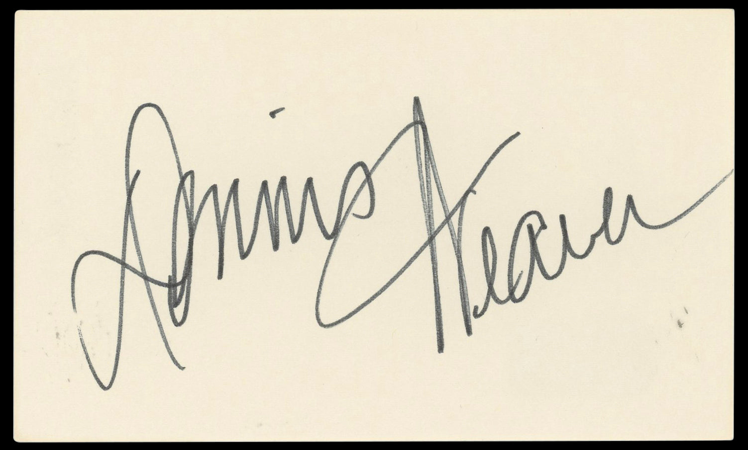 Dennis Weaver Gunsmoke Authentic Signed 3x5 Index Card Autographed BAS #BP50627