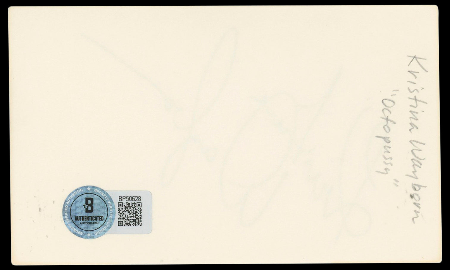 Kristina Wayborn James Bond 007 Authentic Signed 3x5 Index Card BAS #BP50628