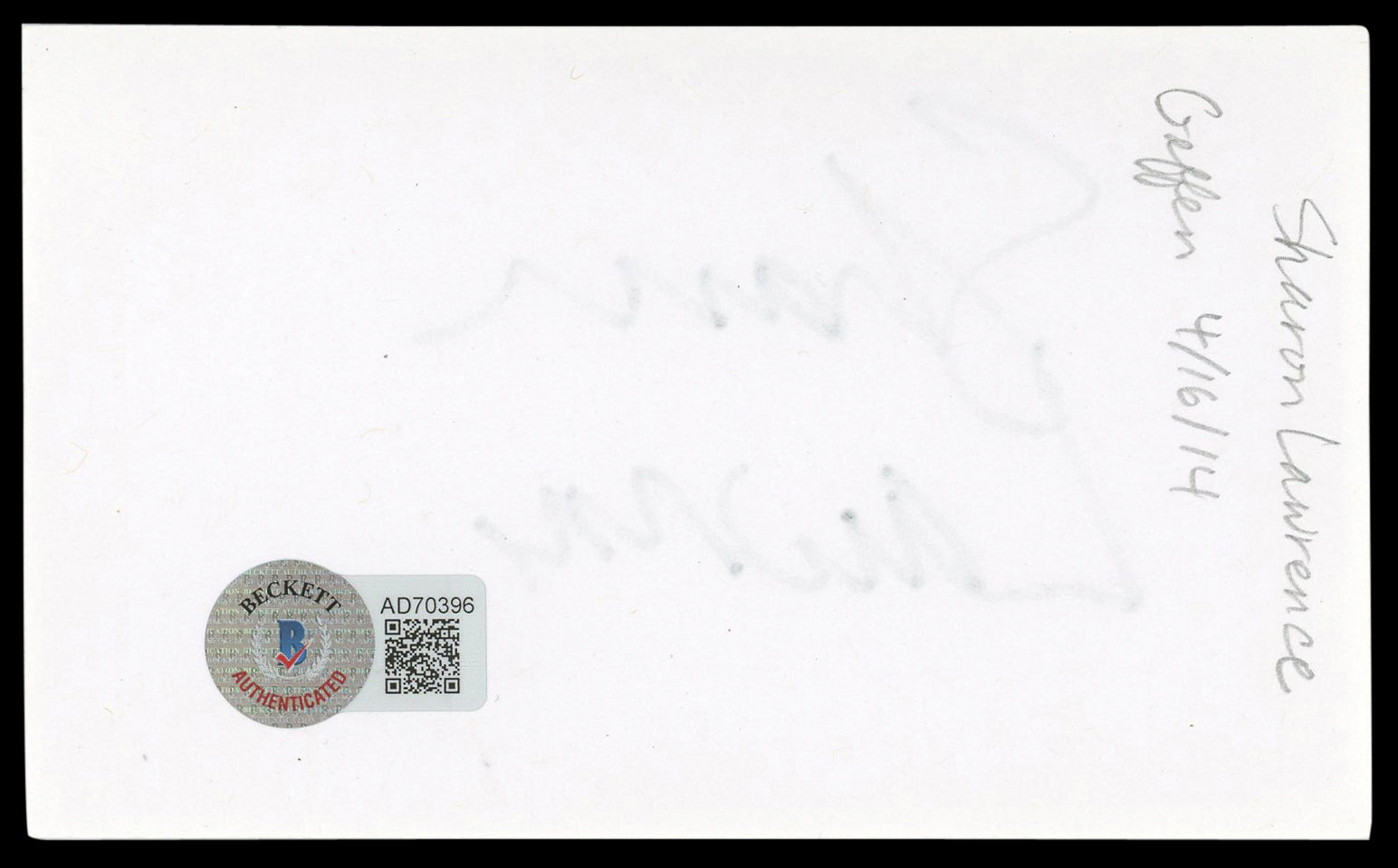 Sharon Lawrence NYPD Blue Signed 3x5 Index Card Autographed BAS #AD70396