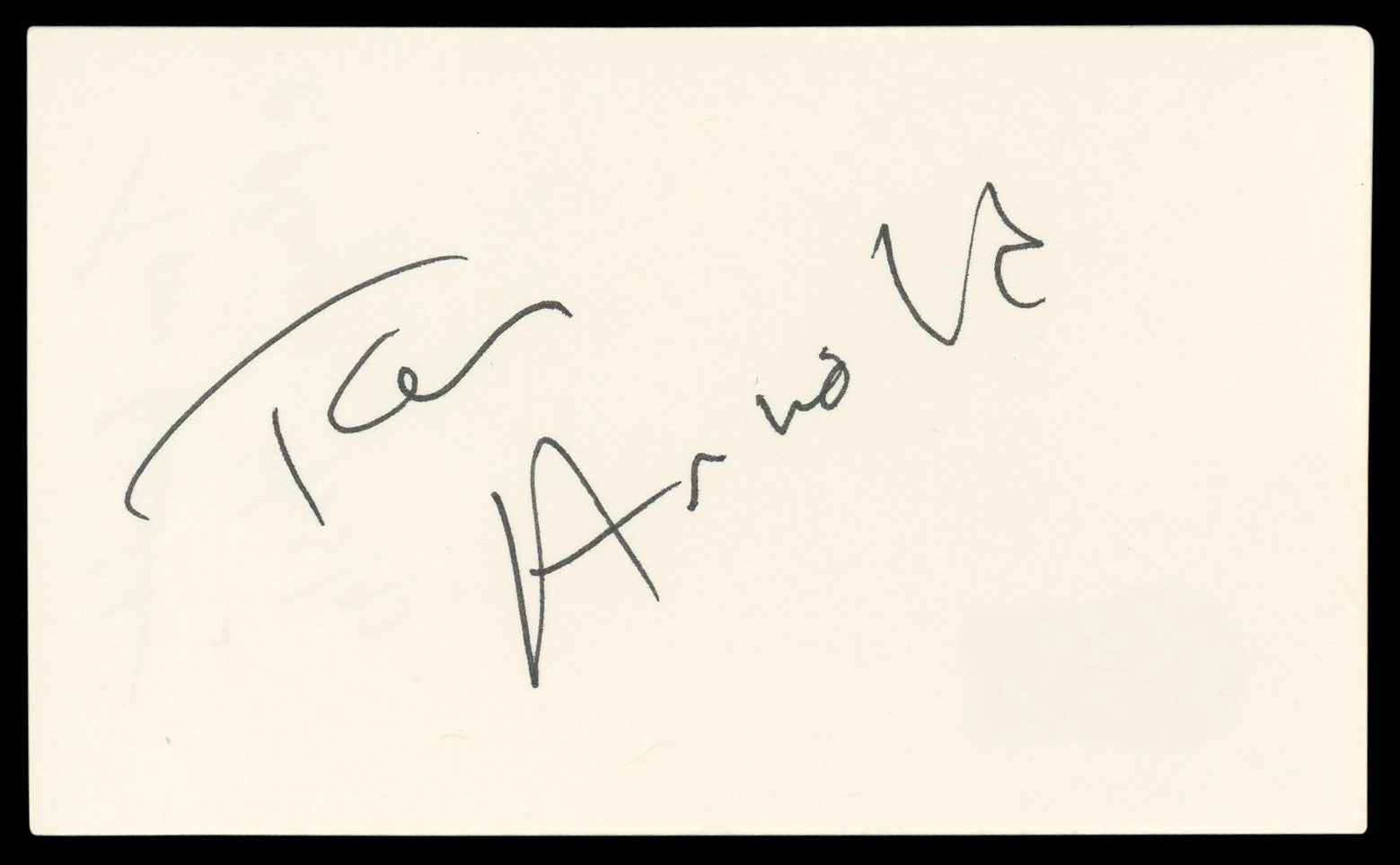 Tom Arnold Roseanne Authentic Signed 3x5 Index Card Autographed BAS #BM56917