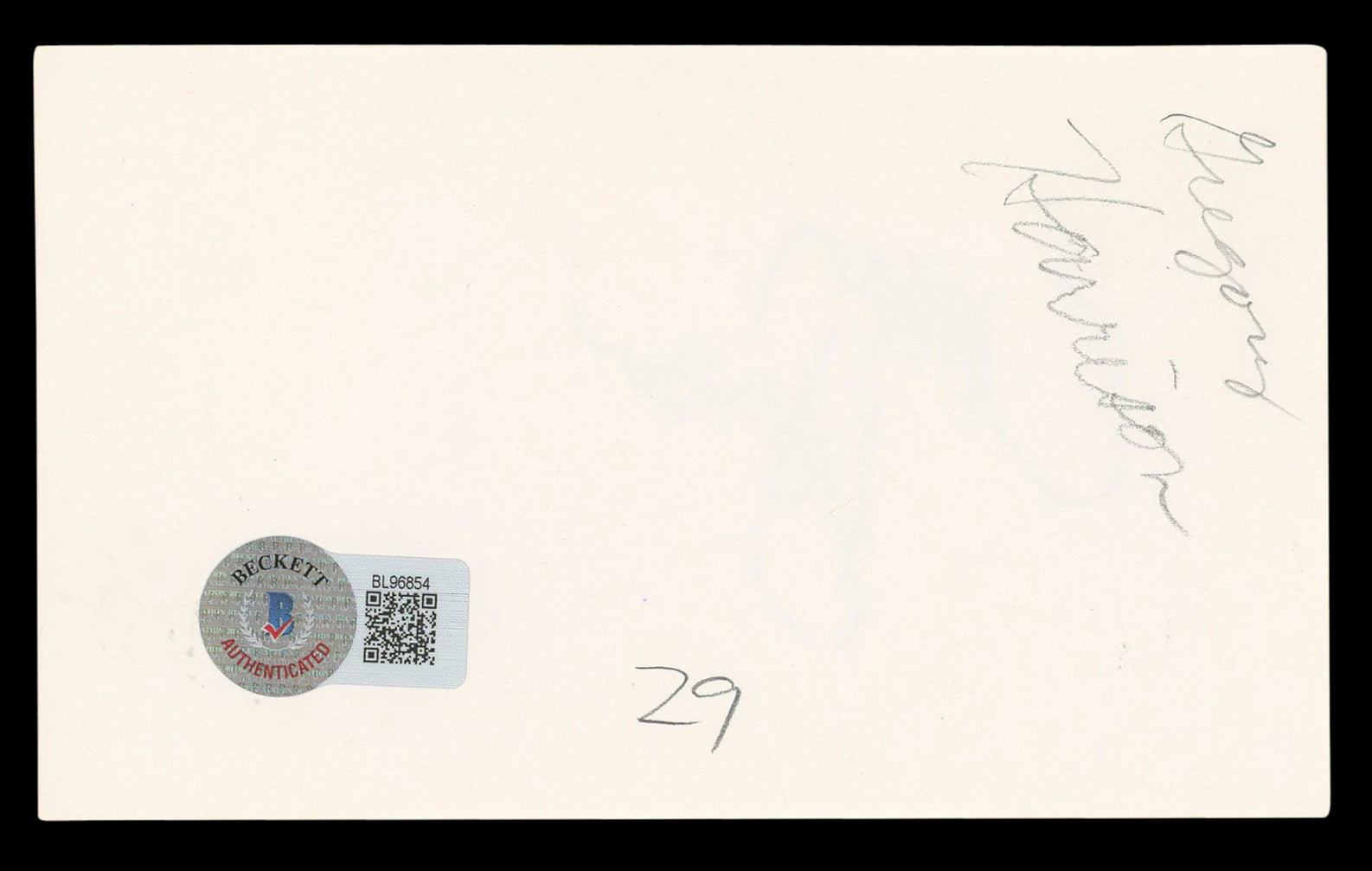 Gregory Harrison Trapper John, M.D. Authentic Signed 3x5 Index Card BAS #BL96854
