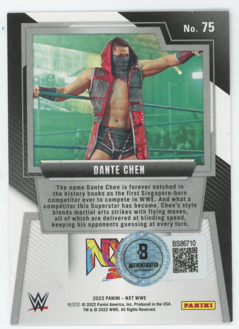 WWE Dante Chen Authentic Signed 2022 Panini NXT #75 Rookie Card BAS #BS86710