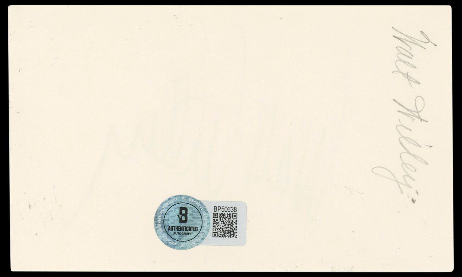 Walt Willey All My Children Authentic Signed 3x5 Index Card BAS #BP50638