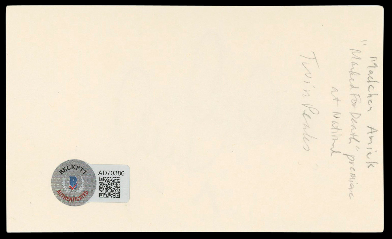 Mädchen Amick Twin Peaks Signed 3x5 Index Card Autographed BAS #AD70386