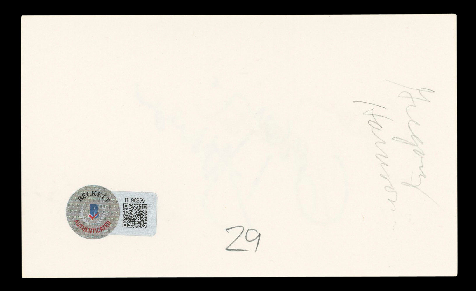 Gregory Harrison Trapper John, M.D. Authentic Signed 3x5 Index Card BAS #BL96859