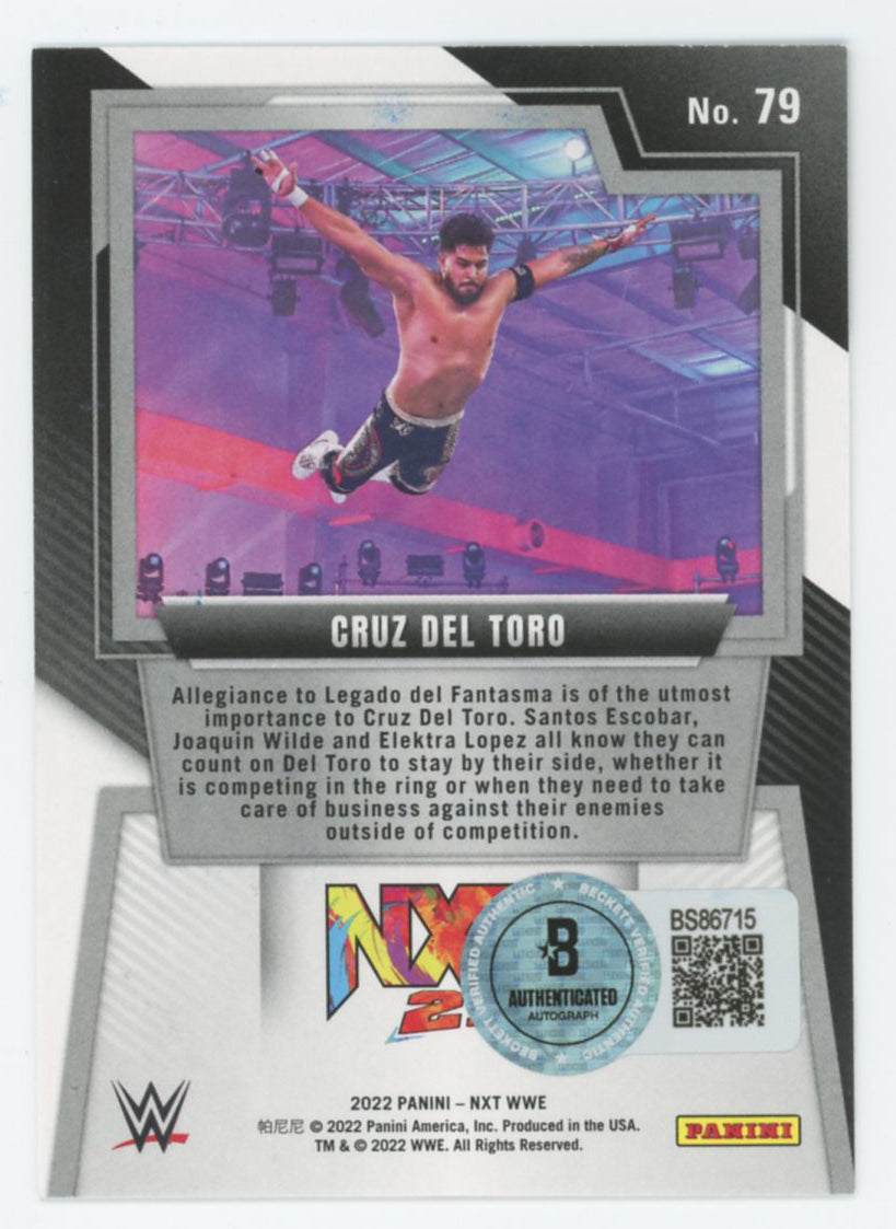 Cruz Del Toro WWE Authentic Signed 2022 Panini NXT #79 Card BAS #BS86715