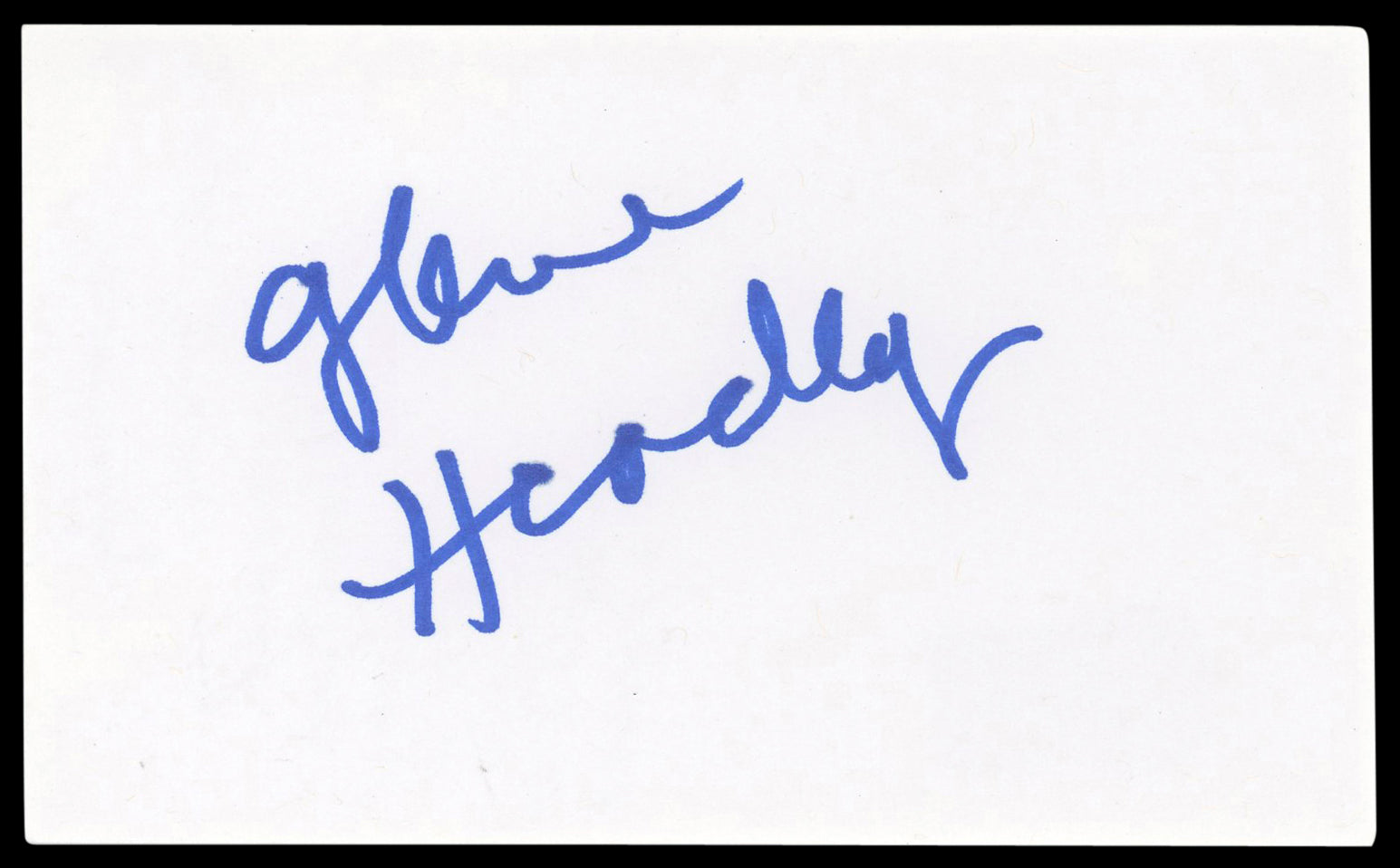 Glenne Headly Dick Tracy Signed 3x5 Index Card Autographed BAS #AD70382