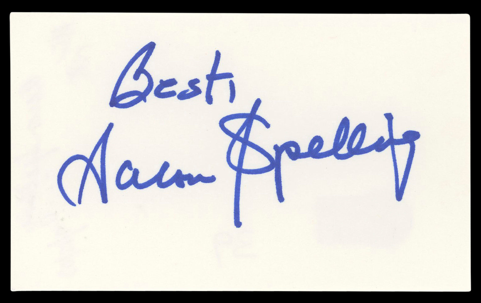 Aaron Spelling Charlie's Angels "Best" Signed 3x5 Index Card BAS #BL96869