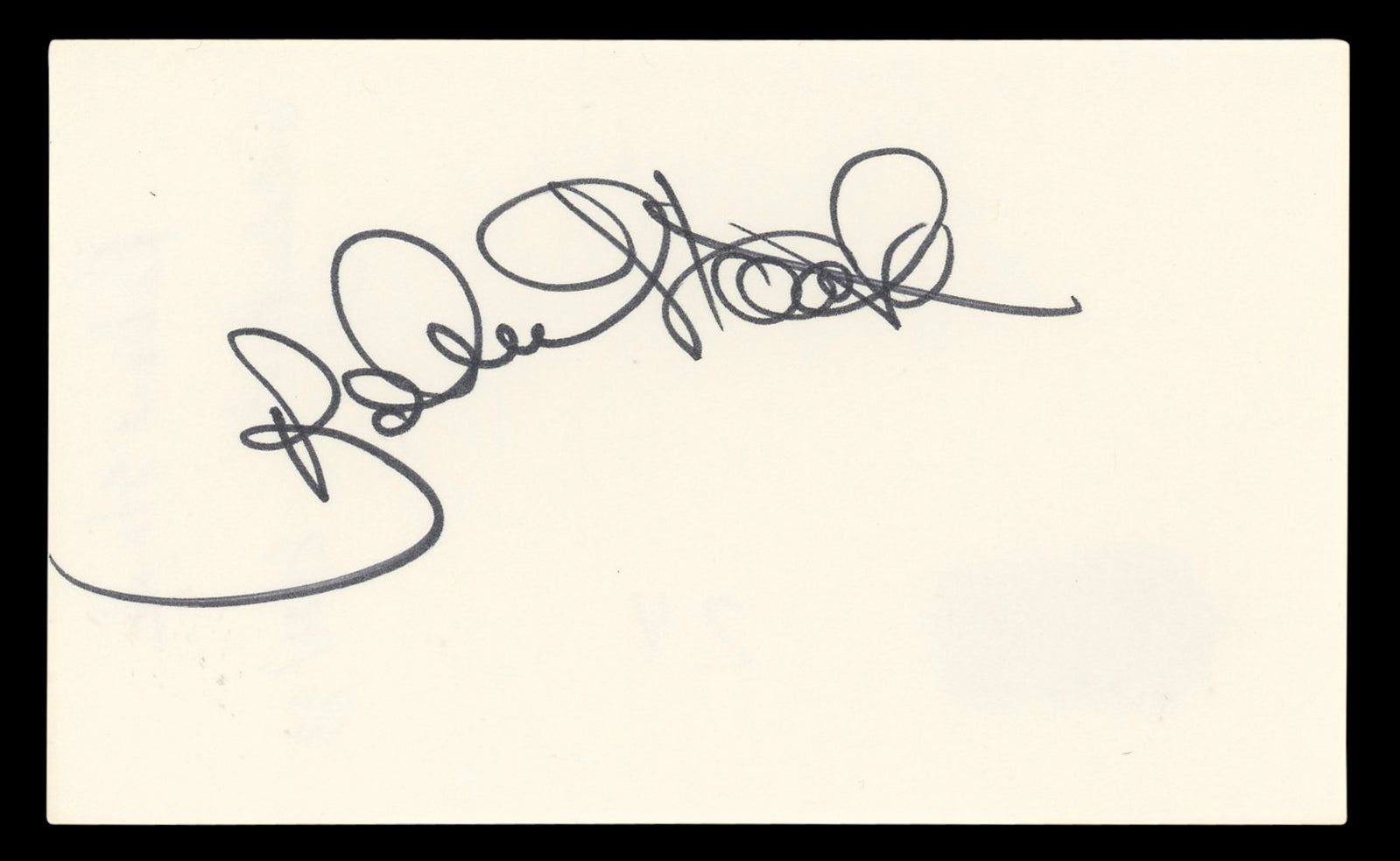 Robert Stack Airplane! Authentic Signed 3x5 Index Card Autographed BAS #BL96870