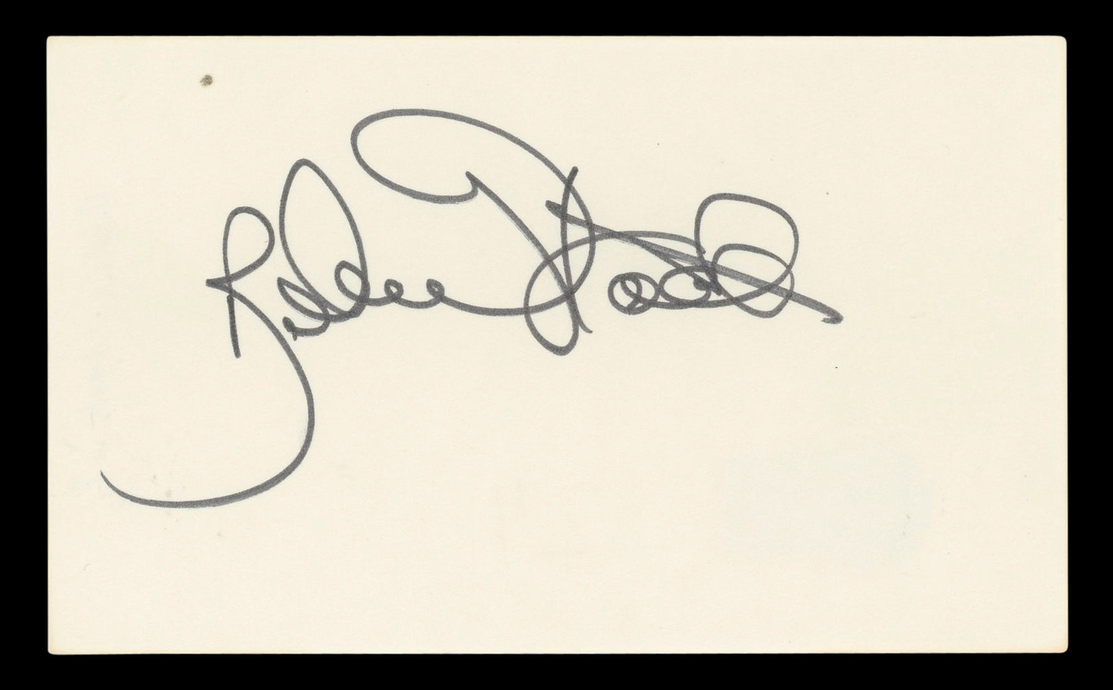 Robert Stack Airplane! Authentic Signed 3x5 Index Card Autographed BAS #BL96871