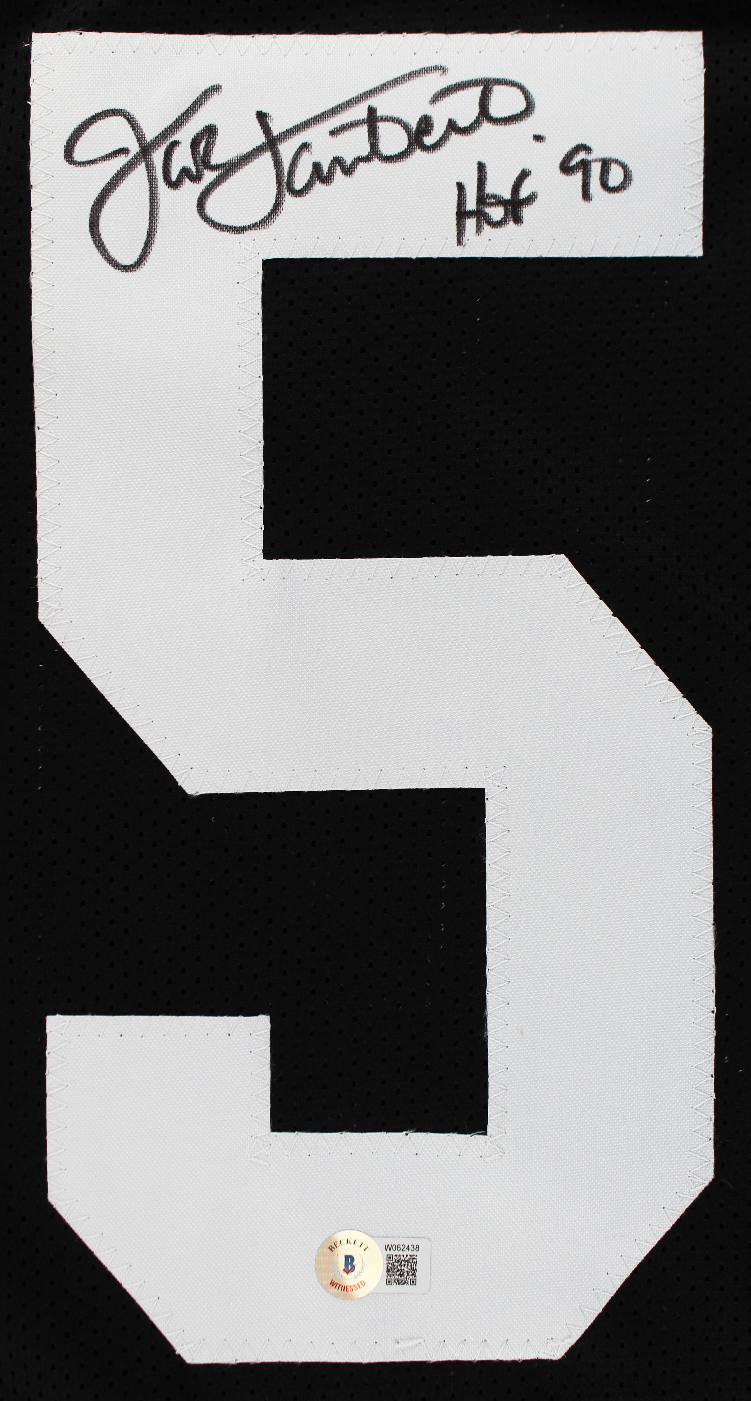 Jack Lambert "HOF 90" Authentic Signed Black Pro Style Framed Jersey BAS Witness