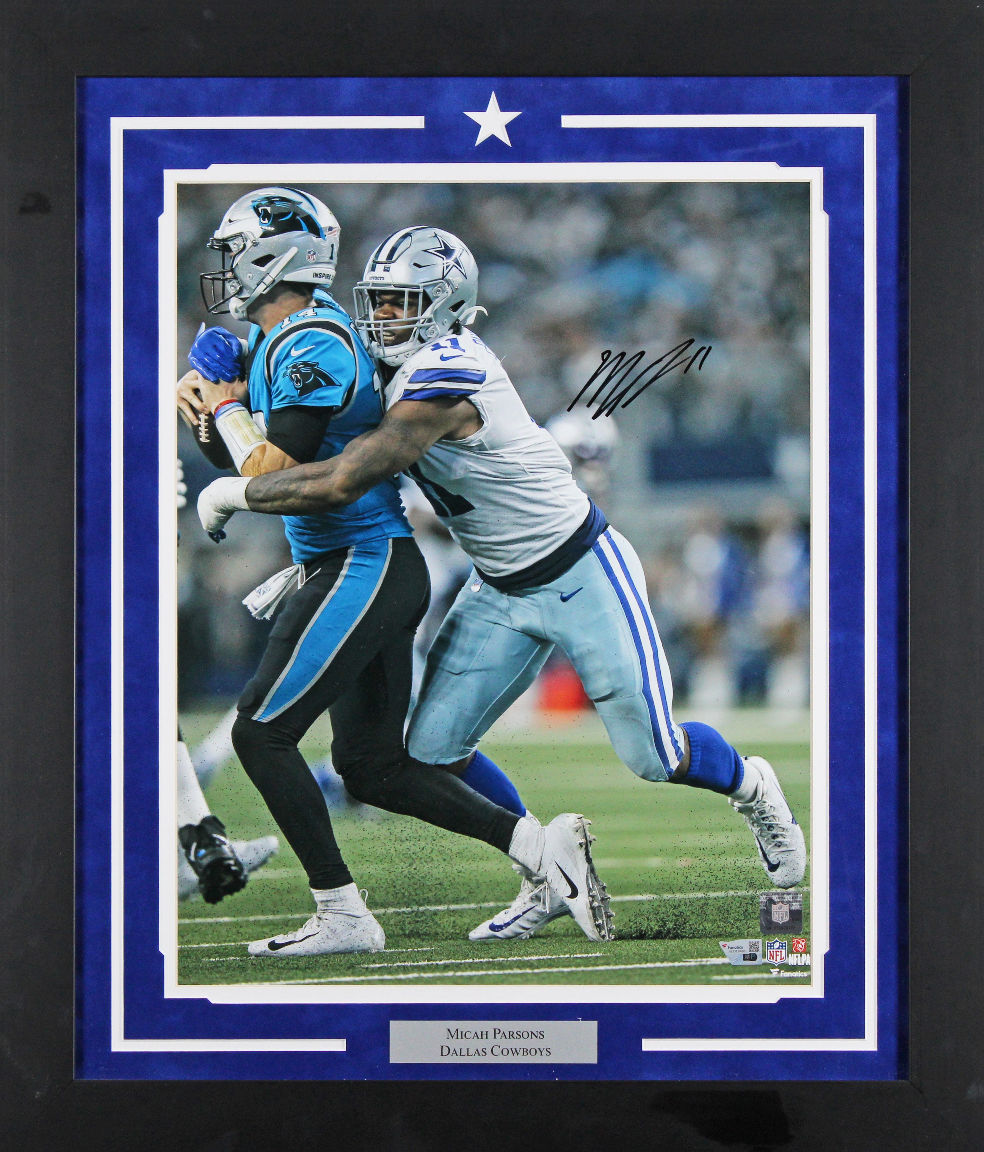 Cowboys Micah Parsons Authentic Signed 16x20 Framed Photo Fanatics #GD53510005